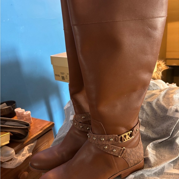 Michael Kors Brown Over the Knee Boots with Equestrian Style - Picture 1 of 1